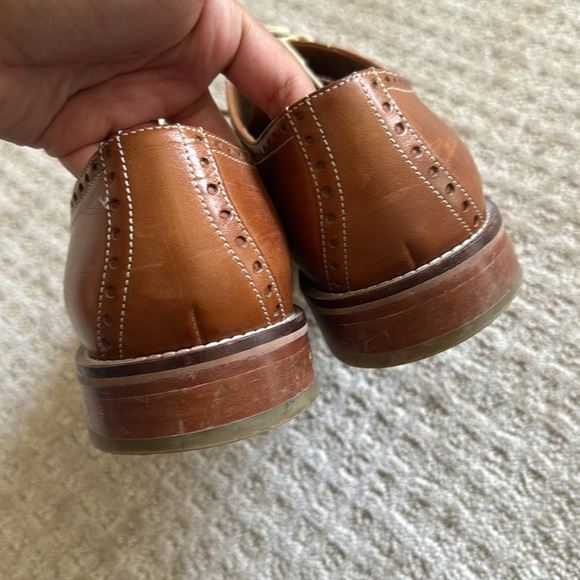 J. Murphy Wingtip Derby Dress Up Brown Leather Shoes size 8.5M - Picture 3 of 9